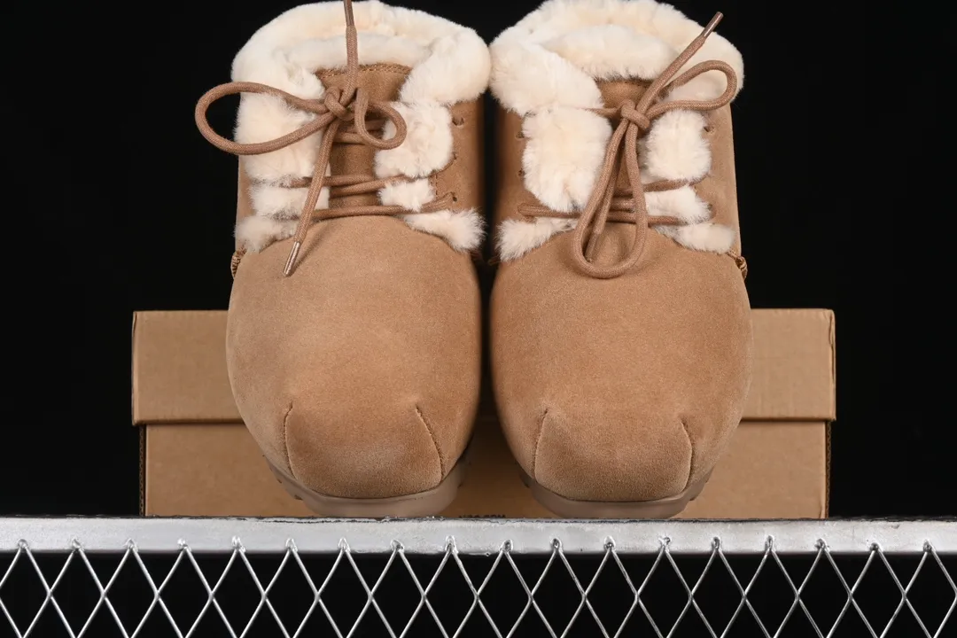 💰520 UGG Pumped Lace Up cow split leather warm and thickened snow boots 1158261 maroon #All shoes are made from the same factory as ZP. Brand OEM production line. Fully follow the ZP process and pay attention to every detail. Size: 35 36 37 38 39 40